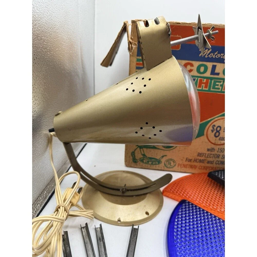 Vintage Penetray Motorized Rotating Color Wheel Aluminum Christmas Tree Light
